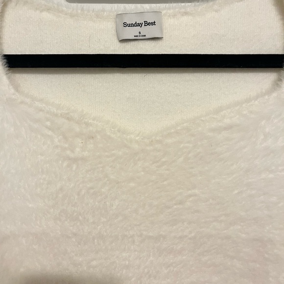 Fluffy Aritzia sweater with sweet heart neck - Picture 3 of 3